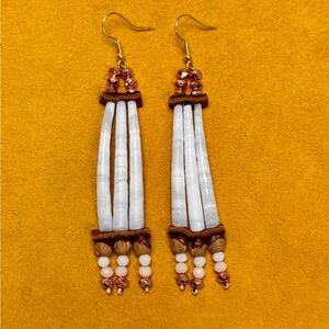 Pink Dentalium Earrings